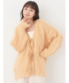 earth music&ecology 起毛リボンニットカーディガン