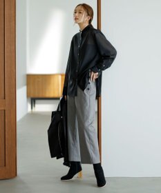 J.PRESS LADIES L 【洗える】Mixツイードチェック  セミワイド パンツ