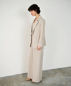 GRACE CONTINENTAL 麻調バックギャザージャケット