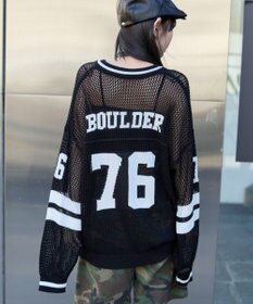 WEGO ナンバリングメッシュニットプルオーバー