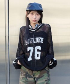 WEGO ナンバリングメッシュニットプルオーバー