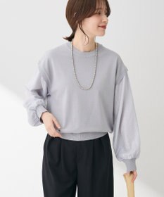 Green Parks 袖光沢ドッキングニットプルオーバー