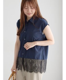 Te chichi レースヘムドッキングシャツ