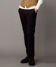 JOSEPH ABBOUD 【ウエストも伸びる！/ストレッチ/暖かい/オーガニック】オーガニックカルゼストレッチ パンツ ダークブラウン系