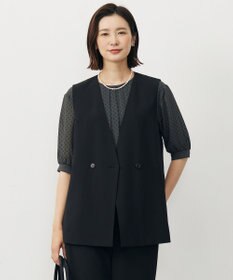 J.PRESS LADIES 【洗える・吸水速乾・接触冷感・セットアップ対応】Light ジョーゼット ジレ