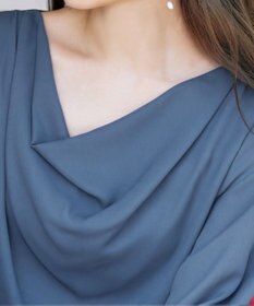 Tiaclasse L 【洗える】胸元ドレープブラウス