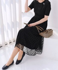 Tiaclasse 【洗える】異素材ドッキングワンピース