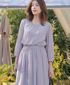 Tiaclasse L ブラウジングシフォンワンピース