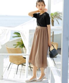 Tiaclasse 【洗える】異素材ドッキングワンピース