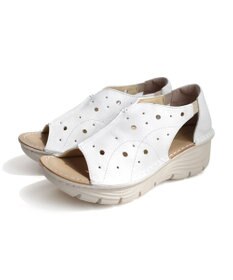 Pointer 本革 超軽量厚底パンチングサンダル