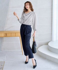 Tiaclasse L 【洗える】胸元ドレープブラウス