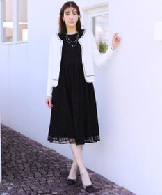 Tiaclasse 【洗える】異素材ドッキングワンピース