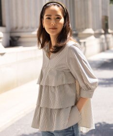 組曲 コンパクトシャーティングティアード ブラウス