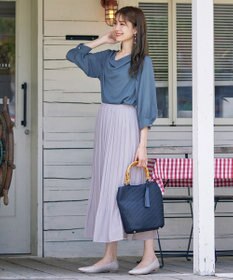 Tiaclasse L 【洗える】胸元ドレープブラウス