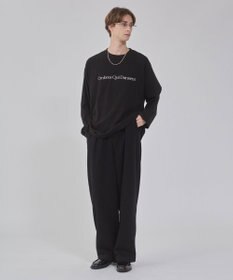 WEGO 【ウエストゴム/MLサイズ展開/ユニセックス着用ITEM】ボンディングワイドスウェットパンツ