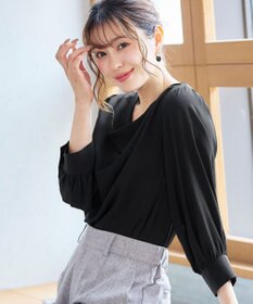 Tiaclasse L 【洗える】胸元ドレープブラウス