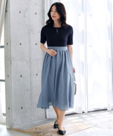 Tiaclasse 【洗える】異素材ドッキングワンピース