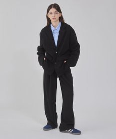 WEGO 【ウエストゴム/MLサイズ展開/ユニセックス着用ITEM】ボンディングワイドスウェットパンツ