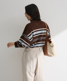 Green Parks 衿付き７分袖ニットプルオーバー