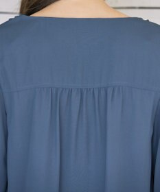 Tiaclasse L 【洗える】胸元ドレープブラウス