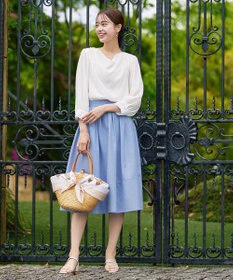 Tiaclasse L 【洗える】胸元ドレープブラウス