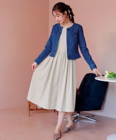 Tiaclasse 【洗える】ノーカラーデニムジャケット