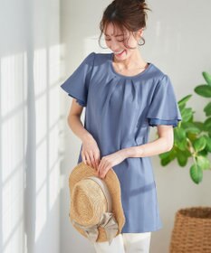 Tiaclasse 【UVケア・接触冷感】“あまラク” シフォンフレアスリーブカットソーチュニック