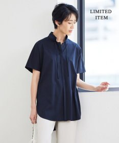 ICB 【WEB限定】ブラウスライクスムース スタンドカラーカットソー