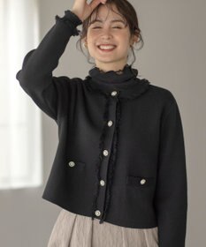 組曲 ビジューボタンニットジャケット