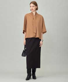 ICB 【CLASSY.掲載・裏起毛】 ウォームサテン Iラインスカート