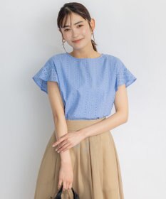 組曲 L エンブロイダリーレースフレンチスリーブ ブラウス