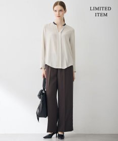 ICB L 【6/12-6/28期間限定・受注生産・WEB限定】BackSatinAmunzen キーネックブラウス