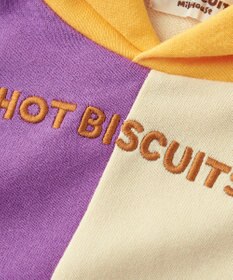 MIKI HOUSE HOT BISCUITS 【80-120cm】 マルチカラー配色切り替え ロゴパーカー