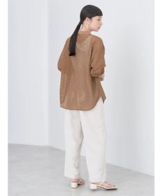 earth music&ecology レースバンドカラーシャツ