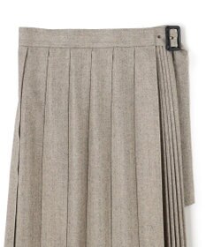 BEIGE， NATION / ウールヘリンボーンラッププリーツスカート
