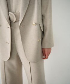 GRACE CONTINENTAL 麻調バックギャザージャケット