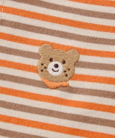 MIKI HOUSE HOT BISCUITS ワンポイント刺繍 みじんボーダー カバーオール