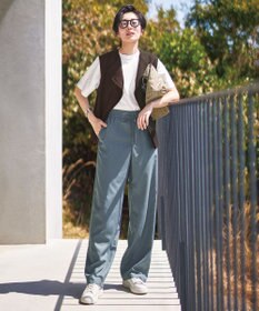 自由区 S 【カタログ掲載・セットアップ対応・接触冷感・UVカット・洗える】ライトバスケットクロス ジレ