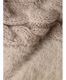 earth music&ecology 袖ファーケーブルミニワンピース