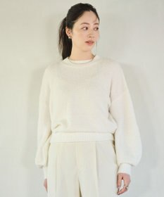 #Newans 【洗える】クロップドバルーンボリュームスリーブニット