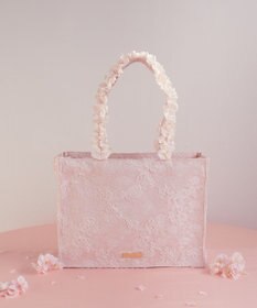 Maison de FLEUR 桜フリルハンドルスクエアトートMバッグ