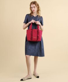 TOCCA 【A4サイズ対応】RIBBON FRILL CANVASTOTE キャンバストートバッグ