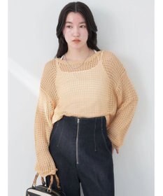 earth music&ecology レーシーニットプルオーバー