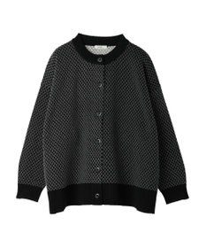 earth music&ecology ダイヤ柄ジャガードカーディガン