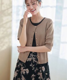 Tiaclasse 【小倉優子さん着用・新色追加・洗える】モノトーンフラワープリントワンピース