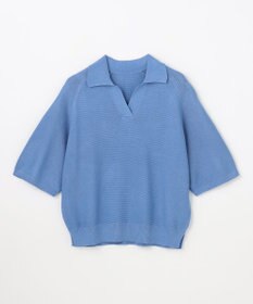 ANY L アクリルガーターポロ衿ニット