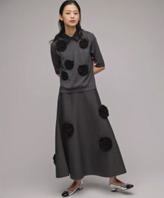 組曲 S 【組曲×setsuko sagittaire】ボンボンフラワーニット スカート