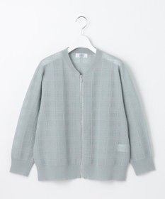 J.PRESS LADIES L 【洗える】SHEER JACQUARD ニット ブルゾン