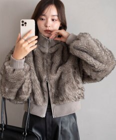 WEGO 【25年秋冬新作】フェイクファーショートブルゾン