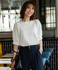 ANY SIS S シャイニーラメパフスリーブ カットソー